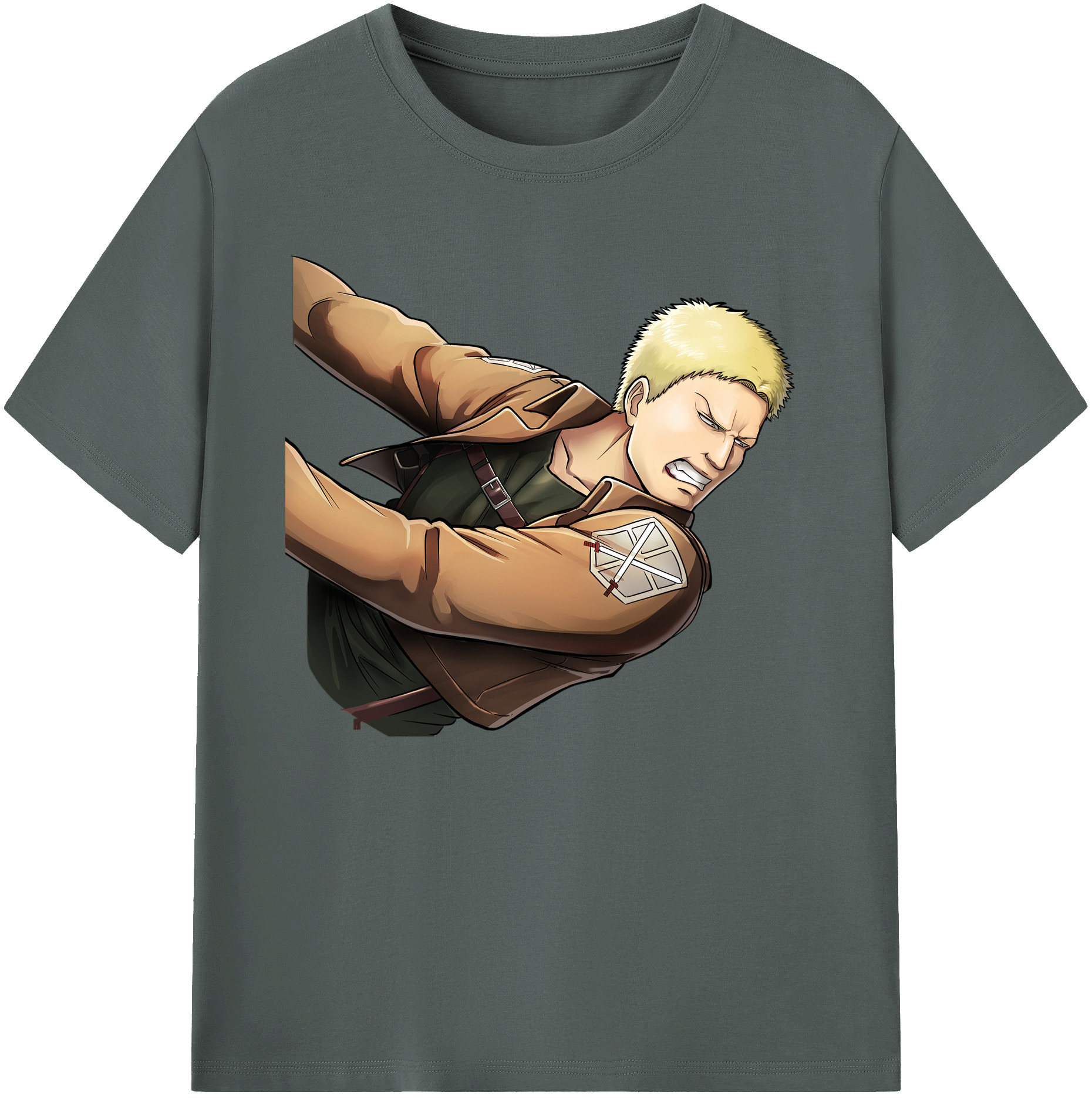 （画像用） 進撃の巨人 ライナー・ブラウン Attack on Titan Reiner Braun 綿100％ メンズ半袖Tシャツ｜肌触りやわらか＆通気性
